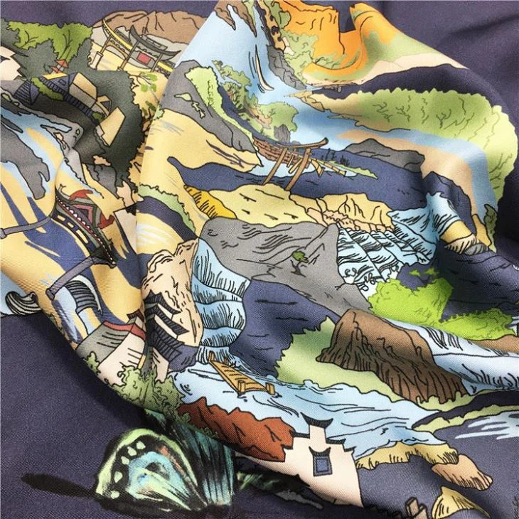 Digital Print Personalized Silk Scarf