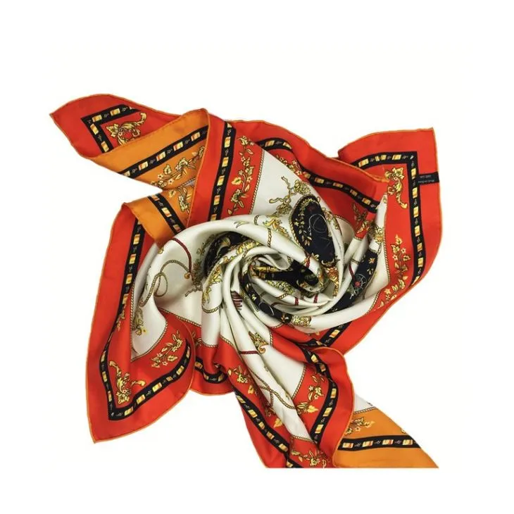 Custom Double Sided Digital Print Silk Scarfs For Women Stylish