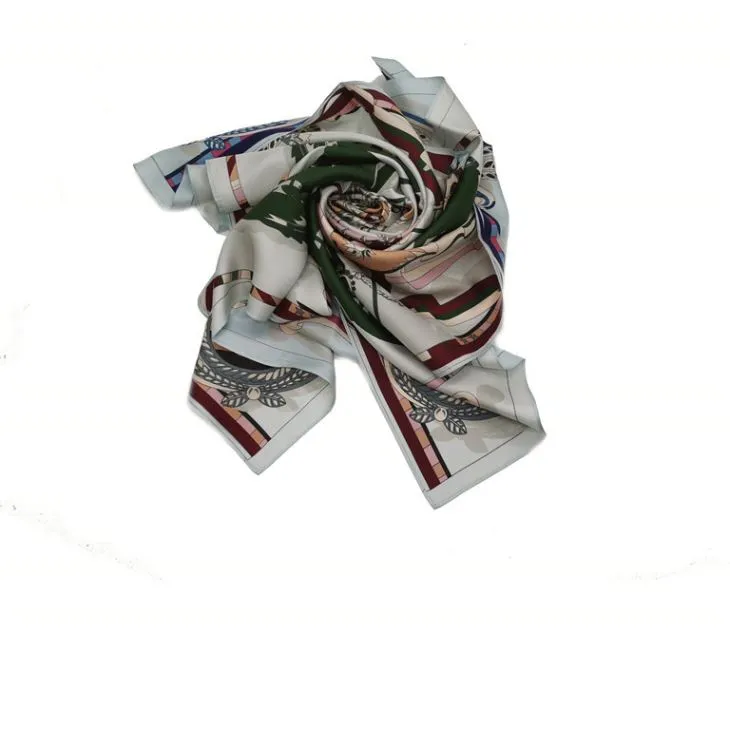 Bufanda de seda d'impressió doble lateral